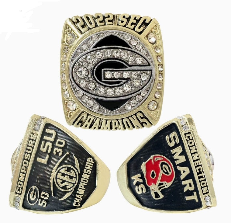 4pcs 2021 2022 2023 Georgia bulldogs rings with box set for men collection gift
