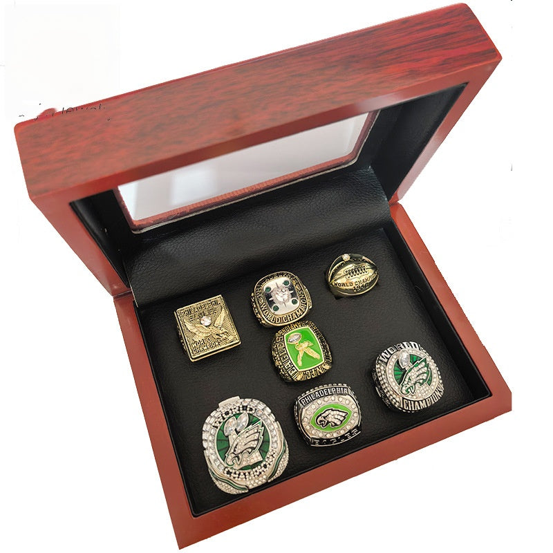 7pcs philadelphia eagles football championship rings for men