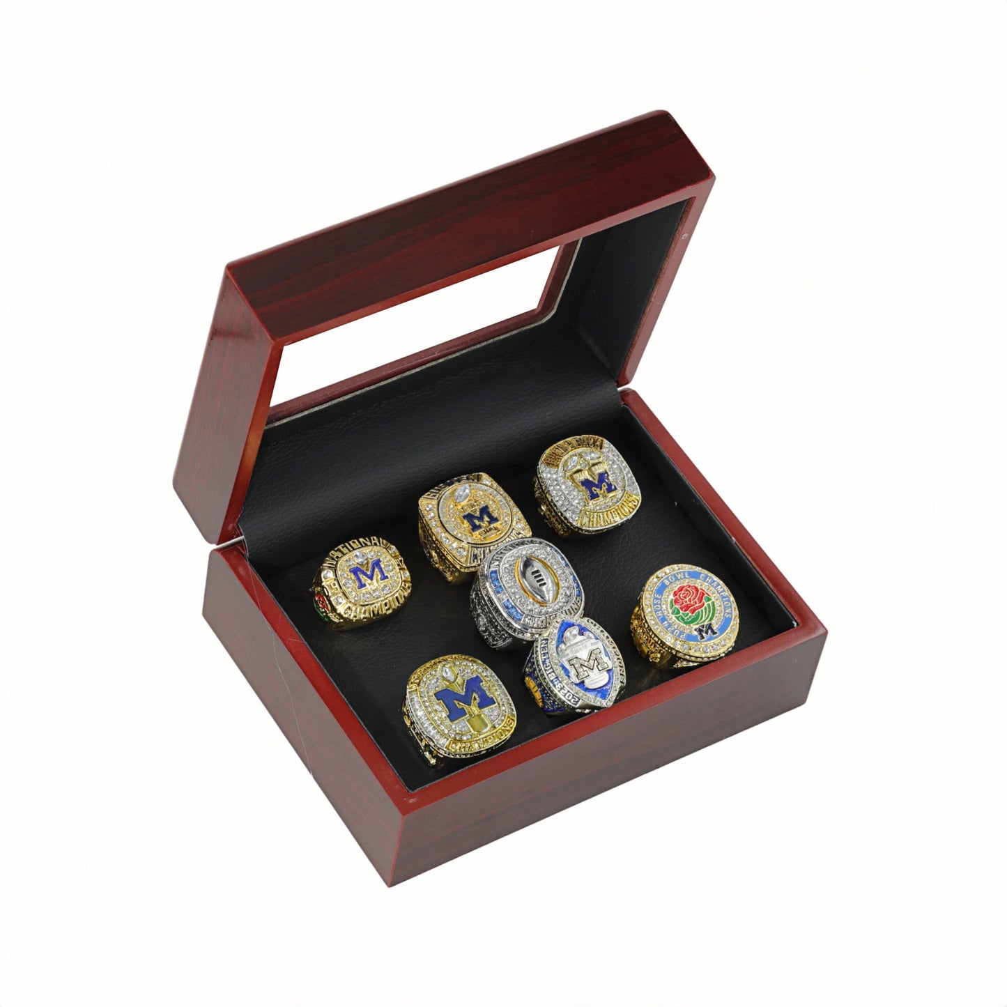 1997,2021,2022,2023,2024 michigan championship rings with box set