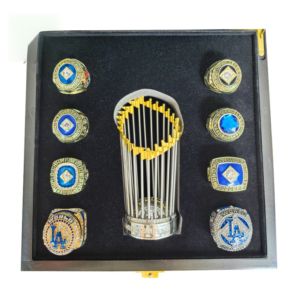 1955 1959 1963 1965 1981 1988 2020 2024 8pcs LA Dodgers baseball championship ring with trophy box packed for fans best collection gift