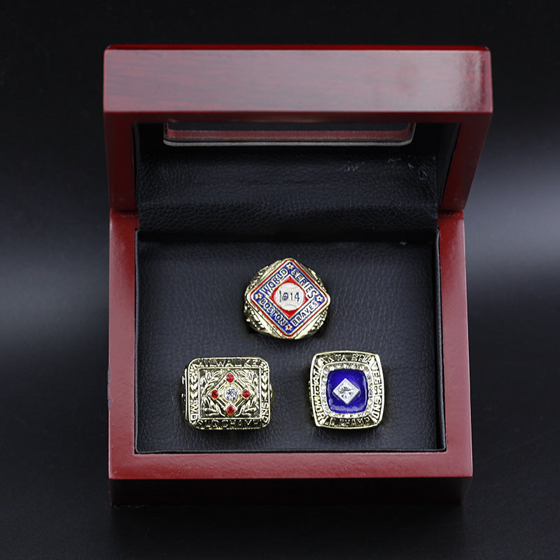 1914 1957 1995 Braves World Championship Ring With Box Set