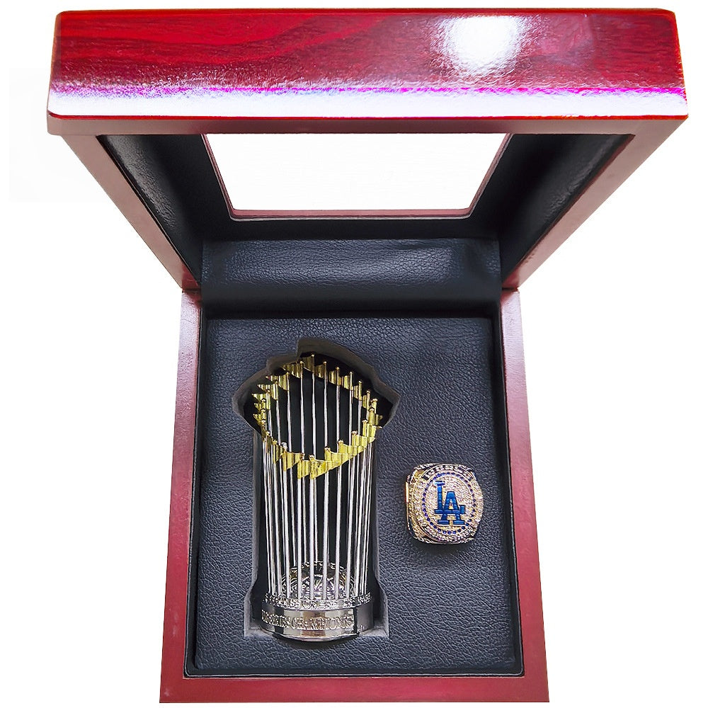 2024 LA Dodgers baseball world series championship ring with trophy set for mens best gift