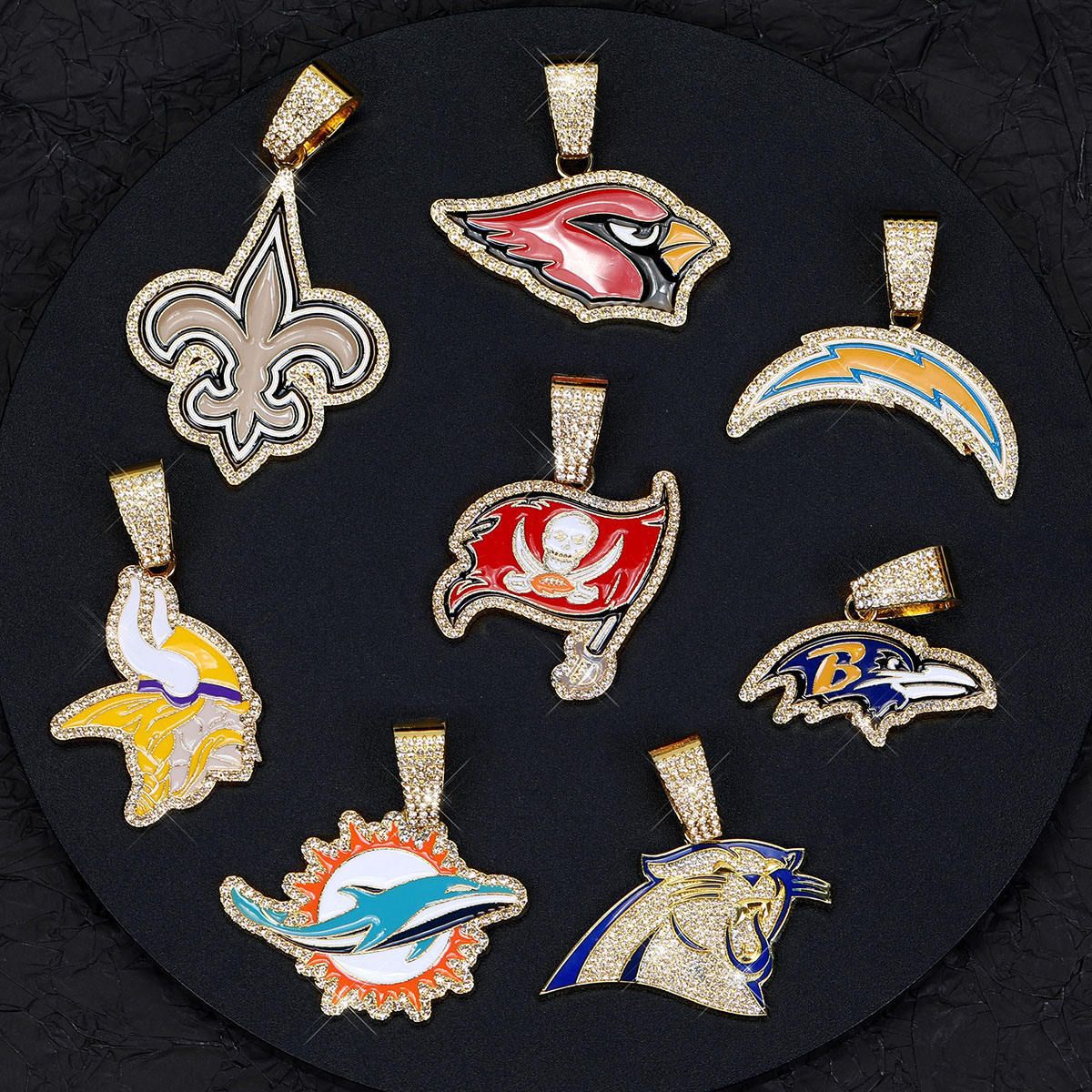 Buffalo Bills football championship pendant with 20inch cuban chain necklace