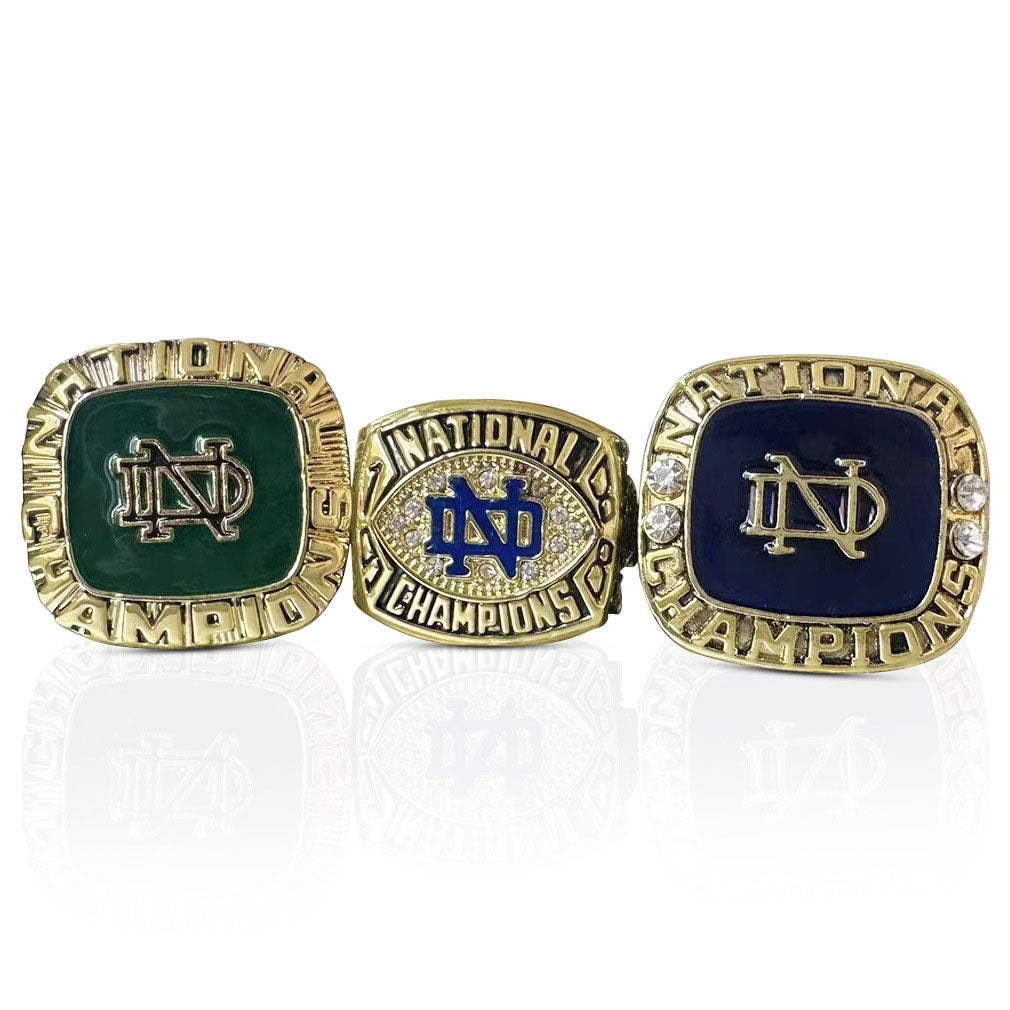 1973 1977 1988 3pcs Notre Dame championship rings with box set