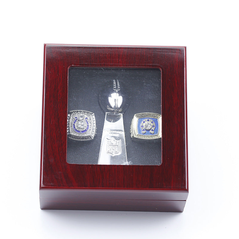 1970 2006 indianapolis baltimore colts 2 rings with trophy boxed set