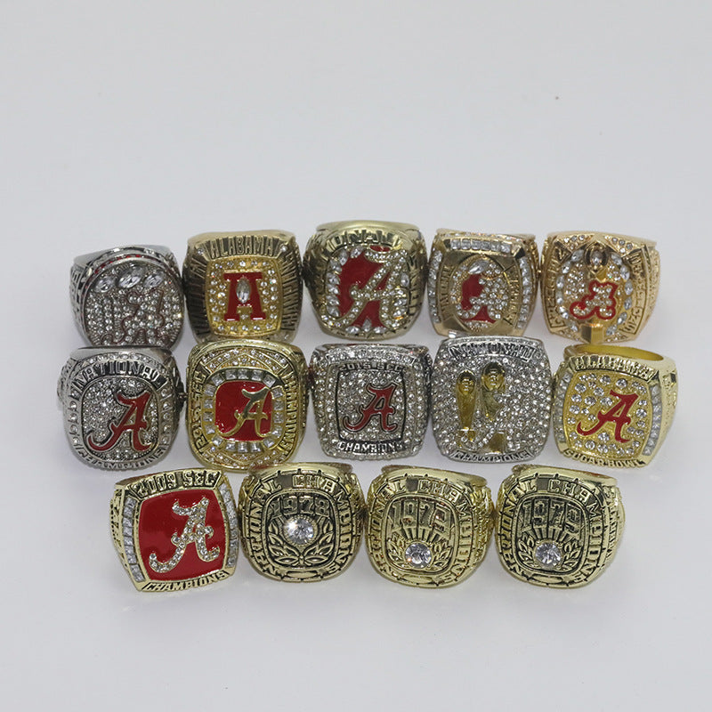 14pcs alabama football championship rings with box for men
