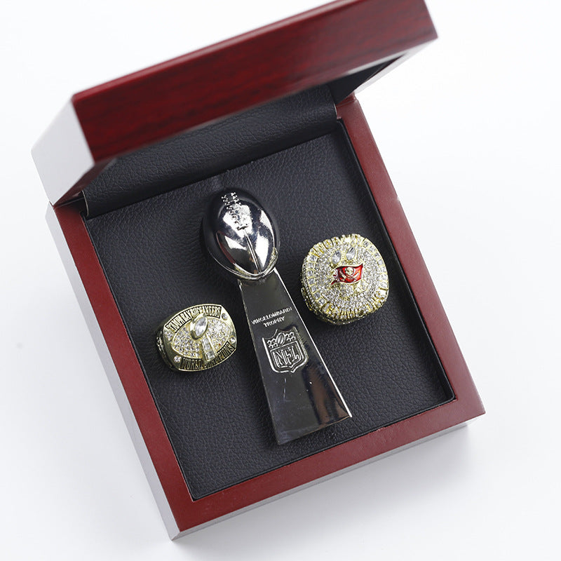 2002 2020 Tampa Bay Buccaneers Super Bowl Championship Rings With NFL Trophy Set