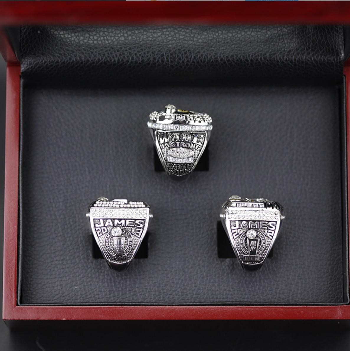 2006 2012 2013 Miami Heats NBA World Series Championship Rings Set with box