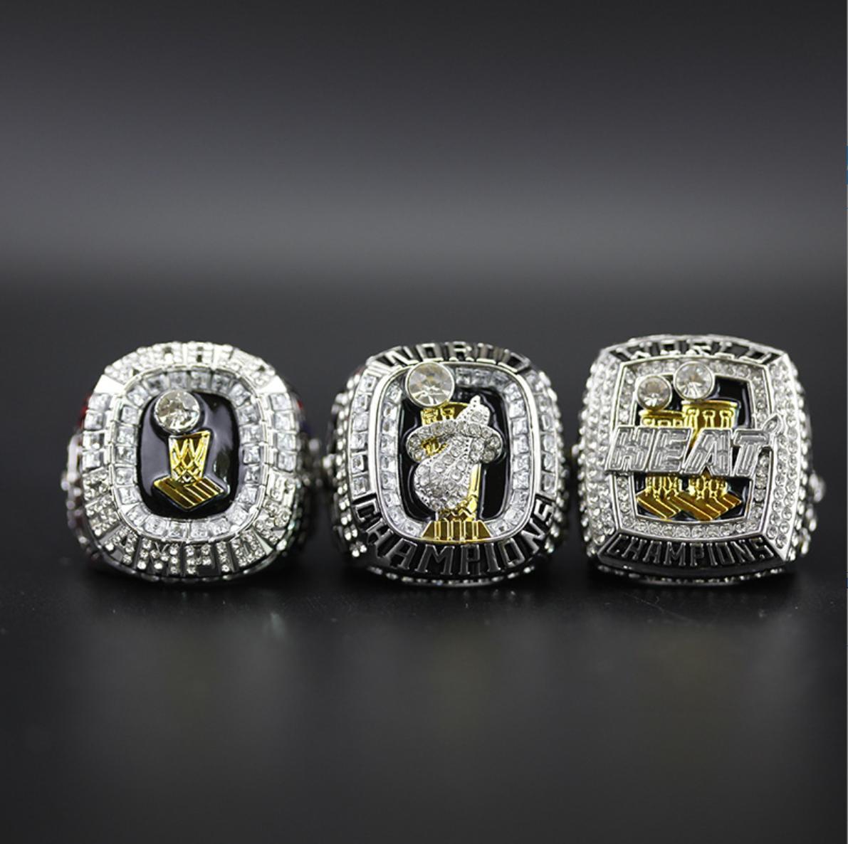 2006 2012 2013 Miami Heats NBA World Series Championship Rings Set with box