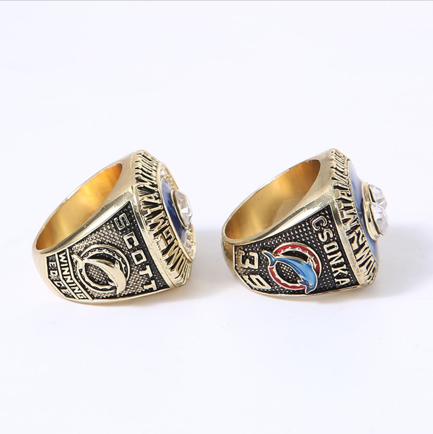 1972 1973 Miami Dolphins Super Bowl Championship Rings With Box Set