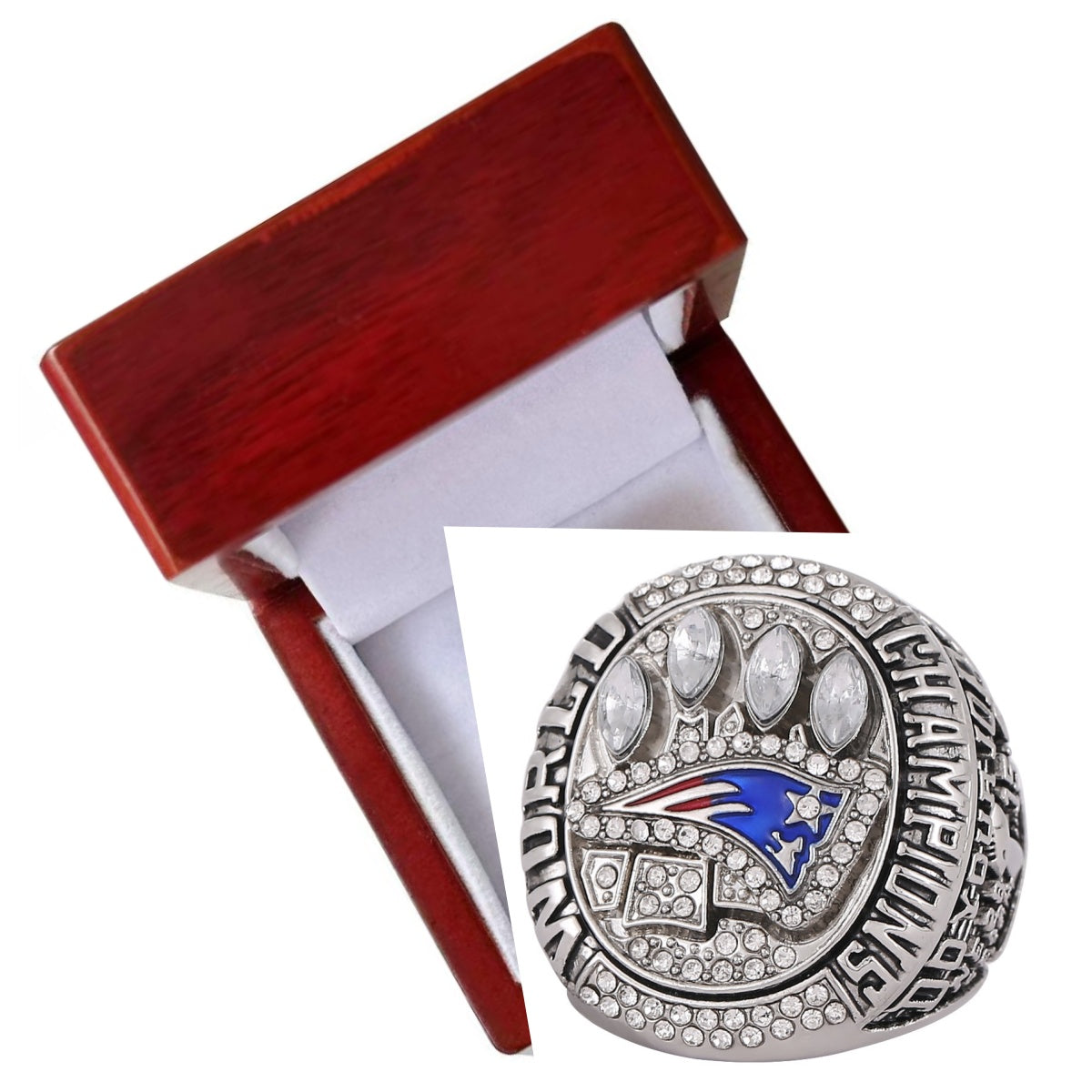 2014 NE Patriots football championship ring with box for men collection gift