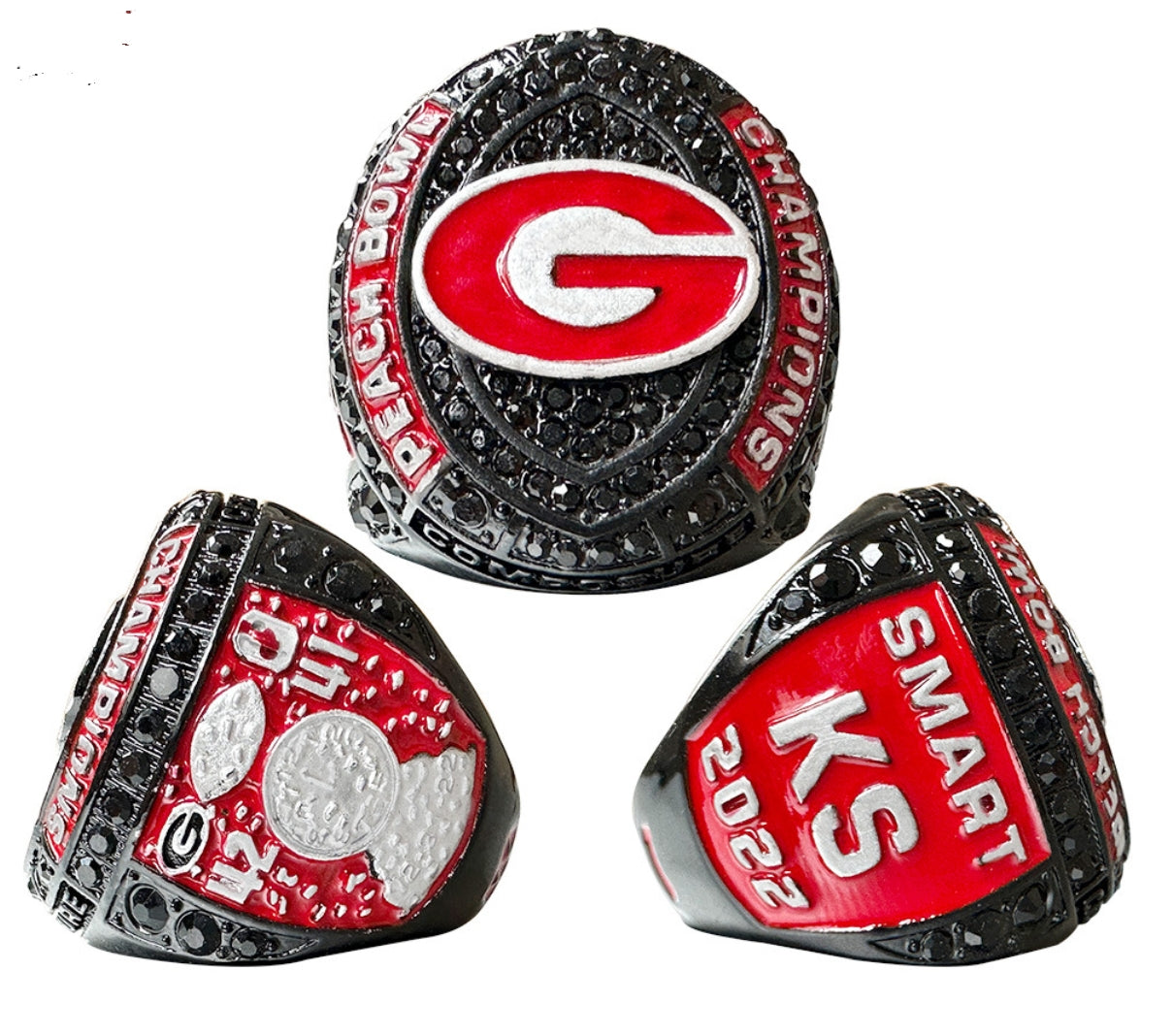 4pcs 2021 2022 2023 Georgia bulldogs rings with box set for men collection gift