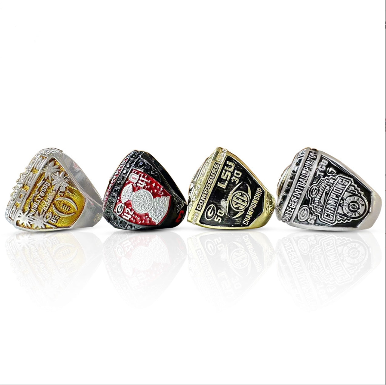 4pcs 2021 2022 2023 Georgia bulldogs rings with box set for men collection gift