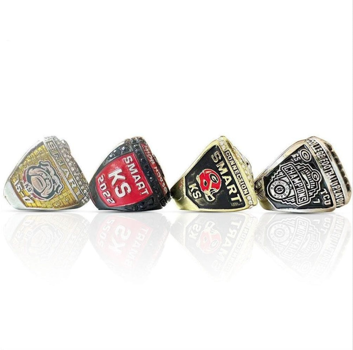 4pcs 2021 2022 2023 Georgia bulldogs rings with box set for men collection gift