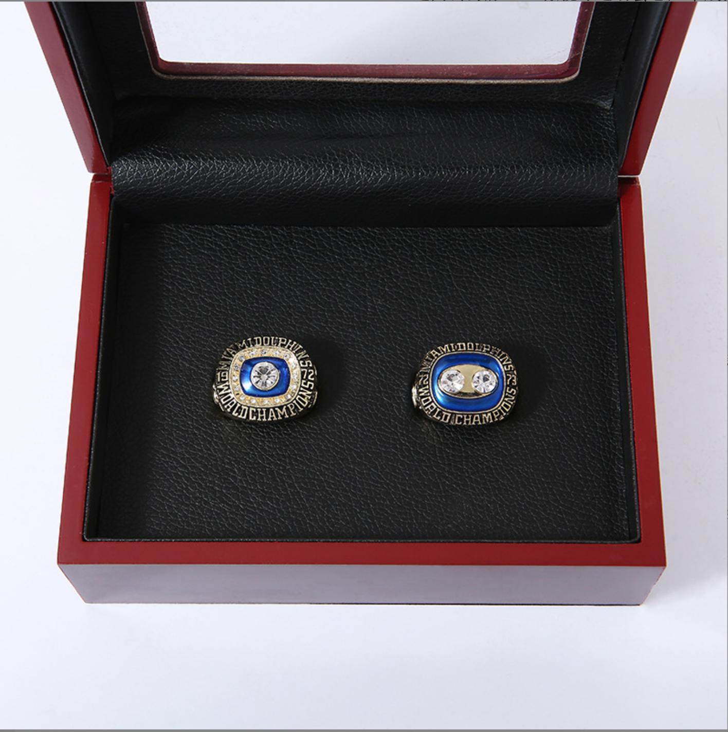1972 1973 Miami Dolphins Super Bowl Championship Rings With Box Set