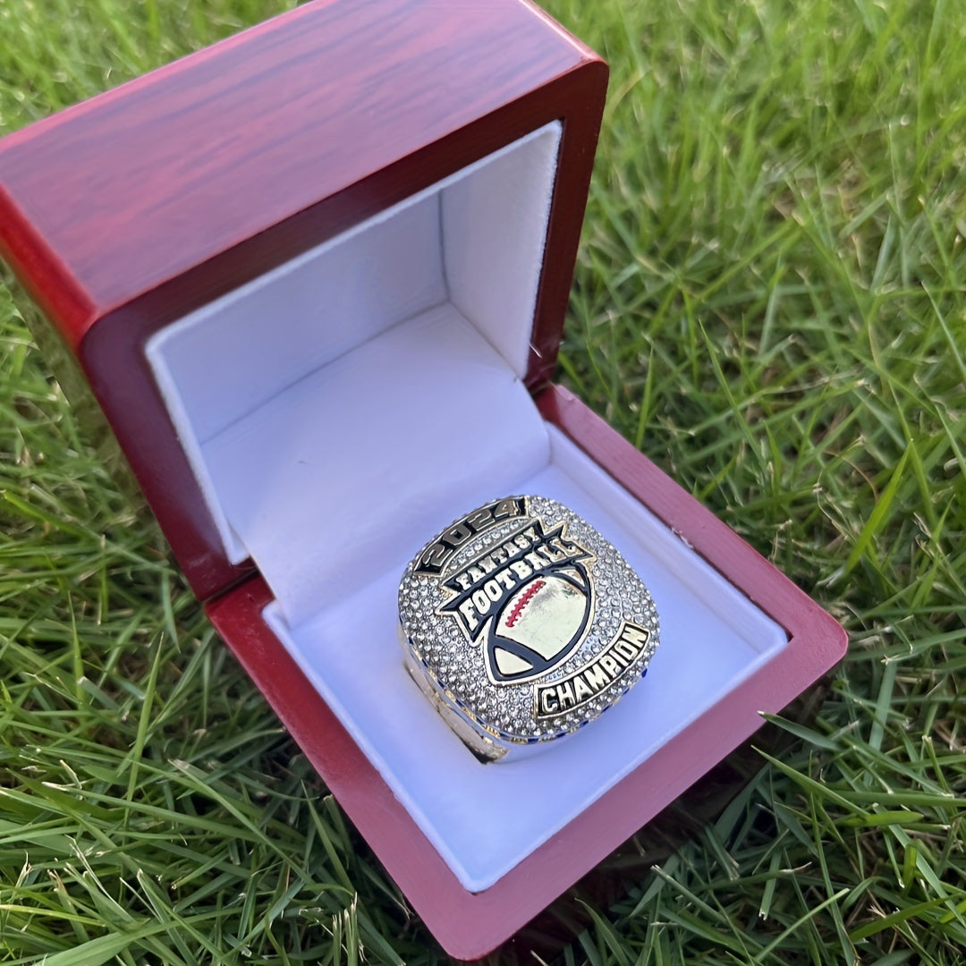 2024 Big heavy full rhinestone fantasy football championship ring with box