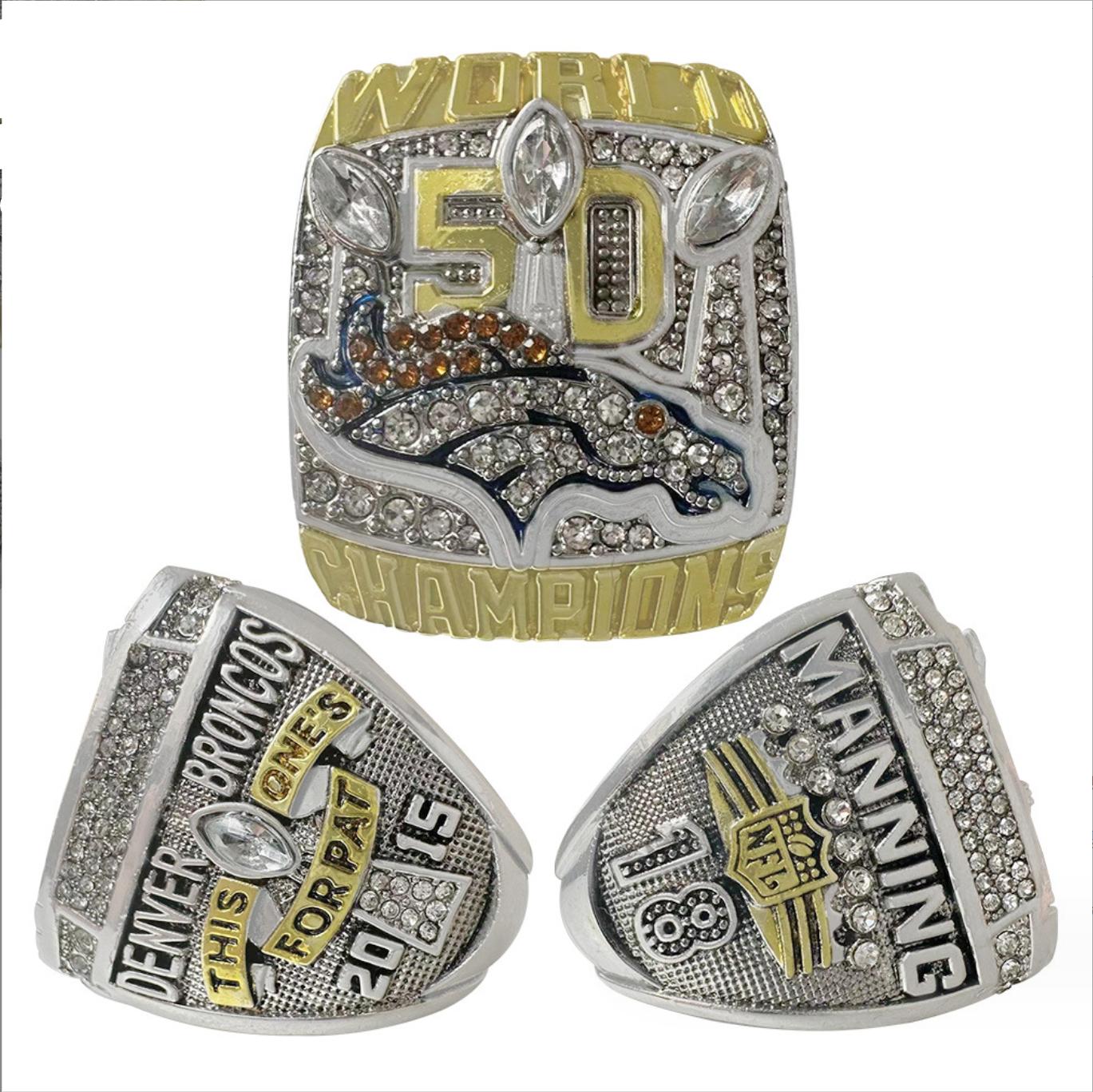 2015 Denver Broncos Super Bowl Championship Rings With Box-MANNING