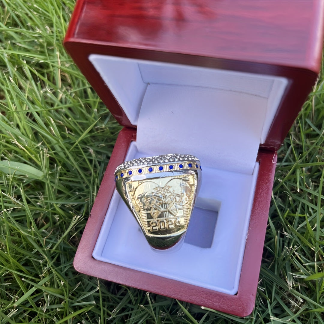 2024 Big heavy full rhinestone fantasy football championship ring with box