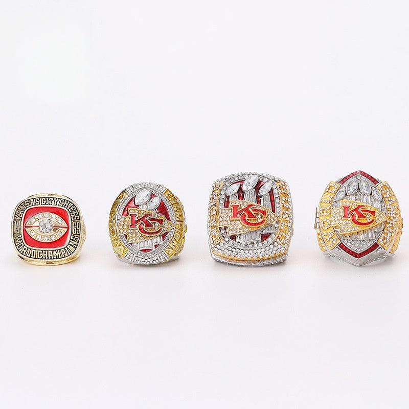 1969 2019 2023 2024 Kansas City Chiefs Football Super Bowl Championship Rings With Box