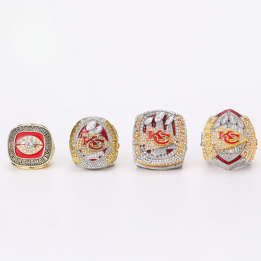 1969 2019 2023 2024 Kansas City Chiefs Football Super Bowl Championship Rings With Box