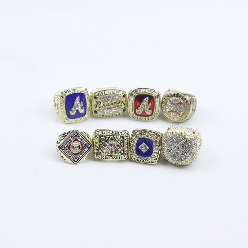 Atlanta Braves 8 championship rings with box set for men