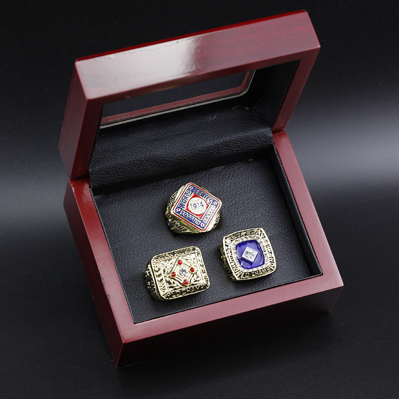 1914 1957 1995 Braves World Championship Ring With Box Set