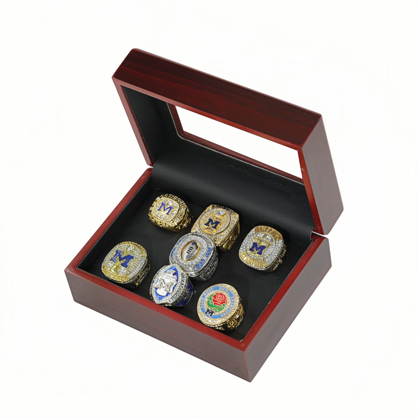 1997,2021,2022,2023,2024 michigan championship rings with box set