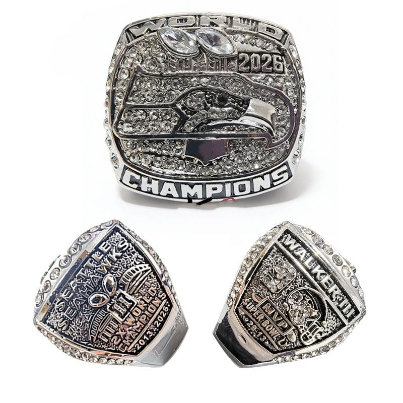 2026 fan design seattle seahawks football championship ring with box for men