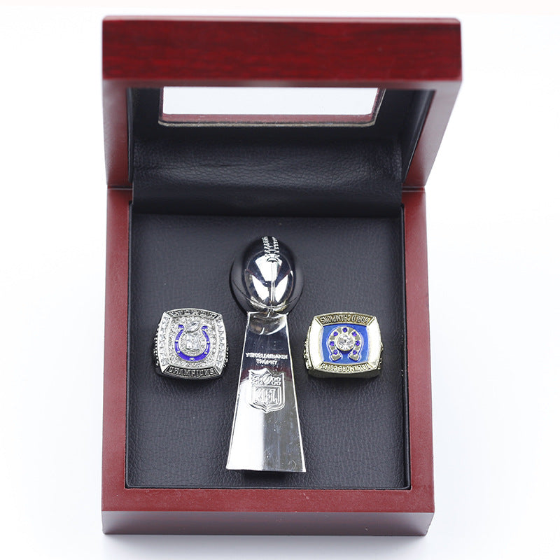 1970 2006 indianapolis baltimore colts 2 rings with trophy boxed set