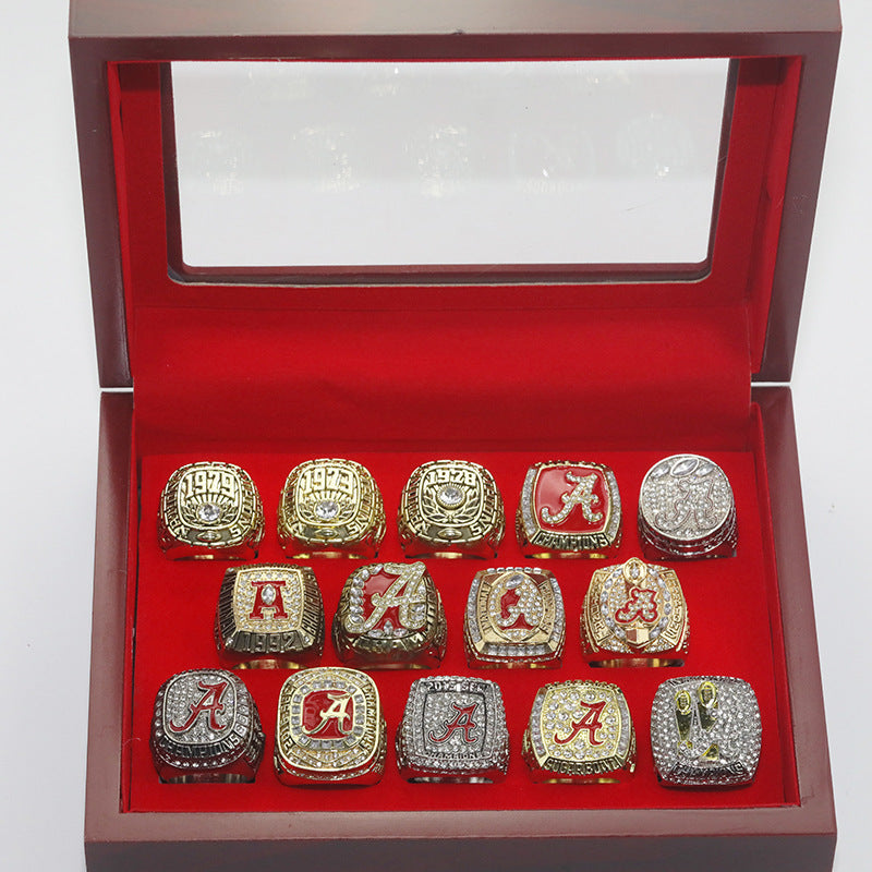 14pcs alabama football championship rings with box for men