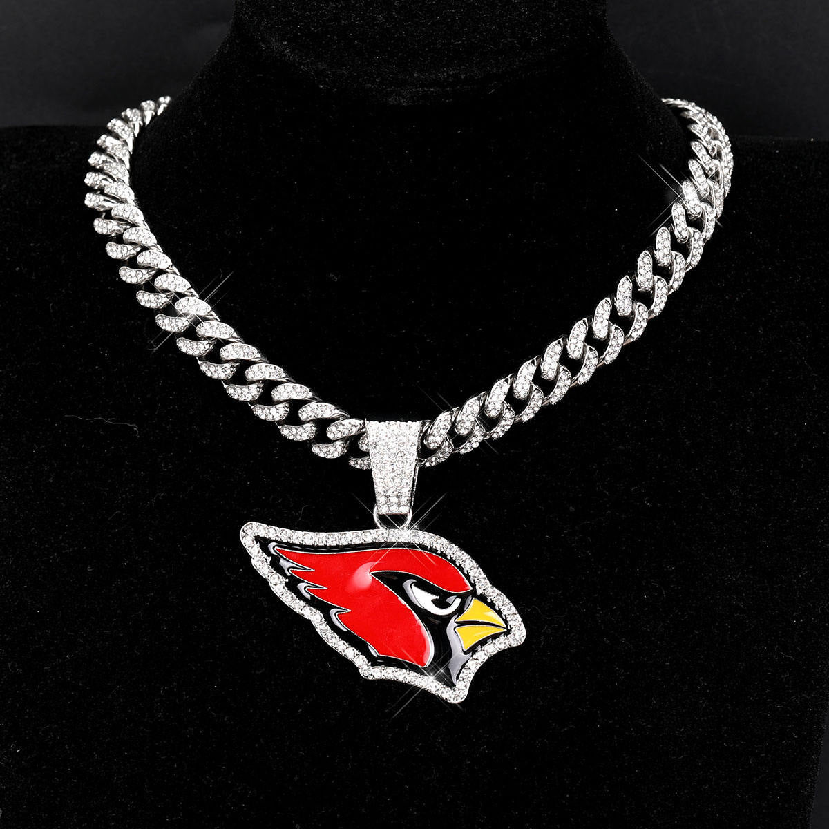 Arizona Cardinals football championship pendant with 20inch cuban chain necklaces for men