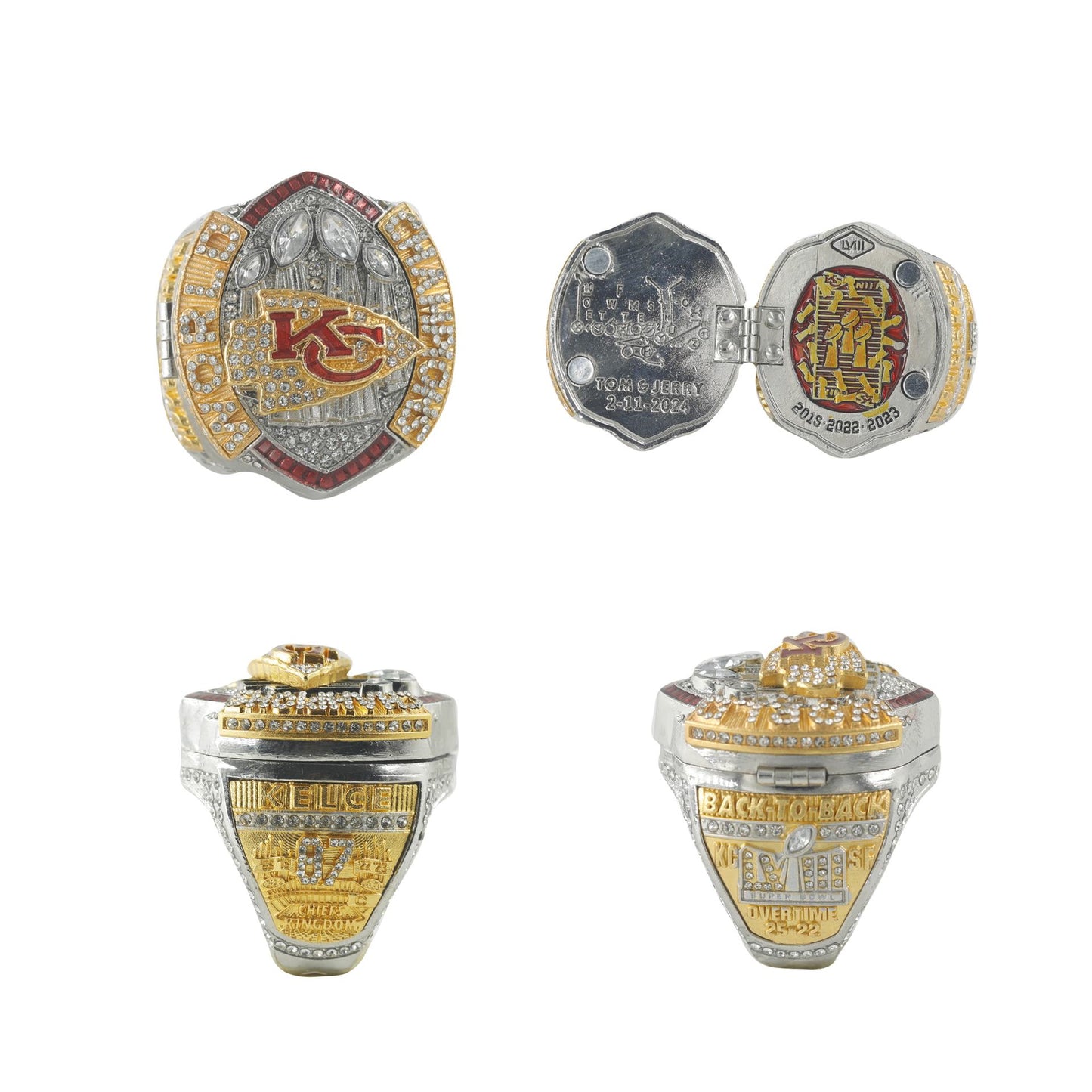 Kansas City Chiefs Super Bowl Football Championship Ring With Box