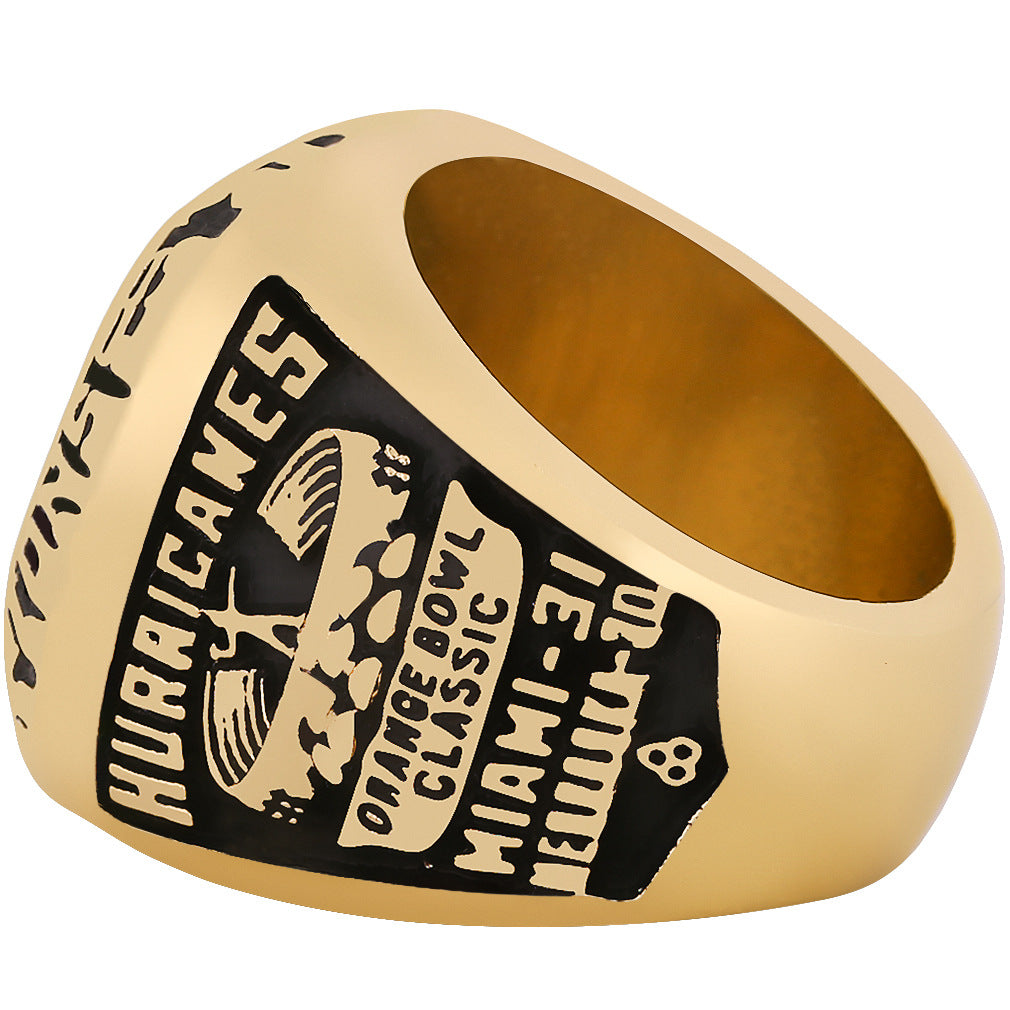 1983 Miami Hurricanes 50th Orange Bowl Championship Ring With Box For Men