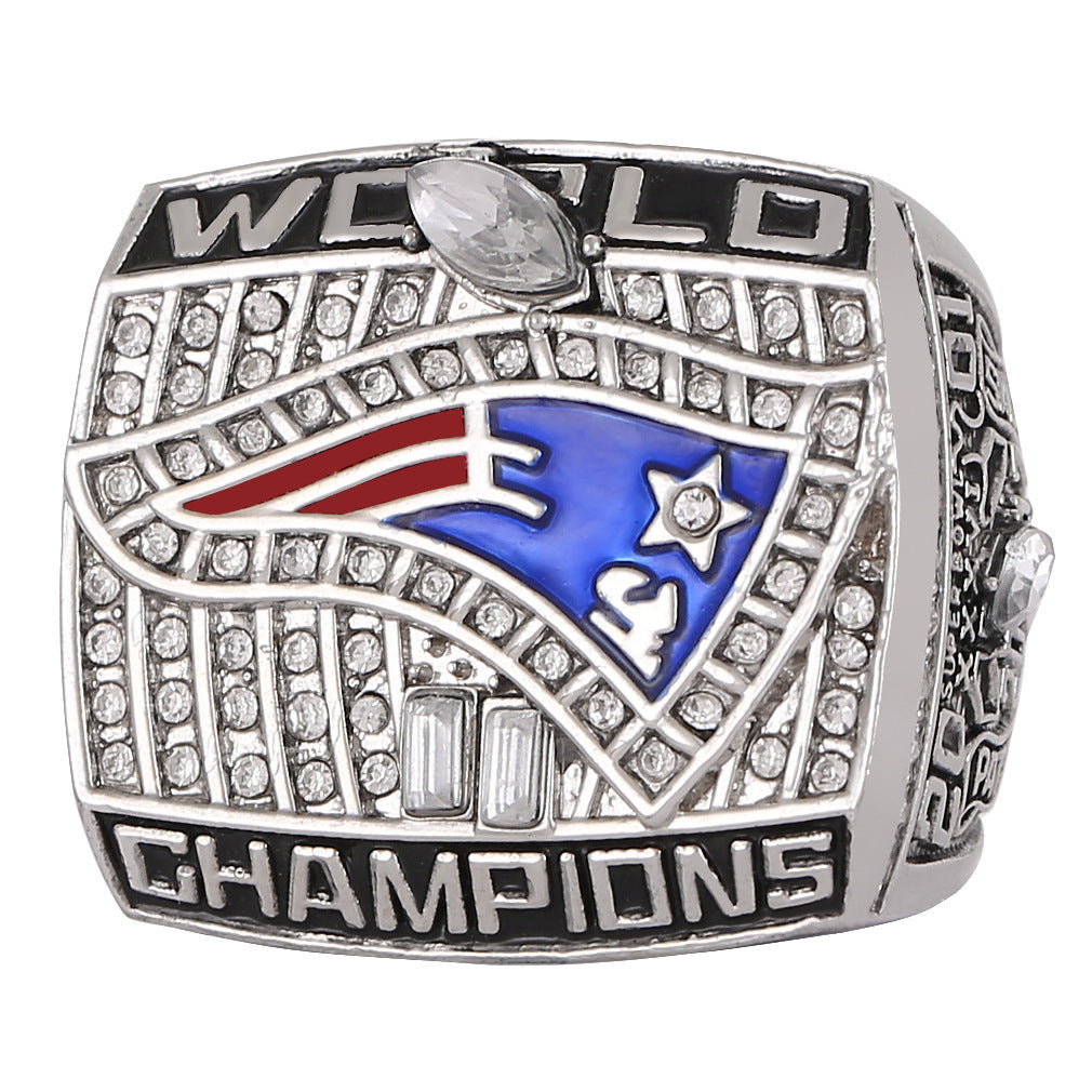 2001 NE Patriots football championship ring with box for fans collection gift