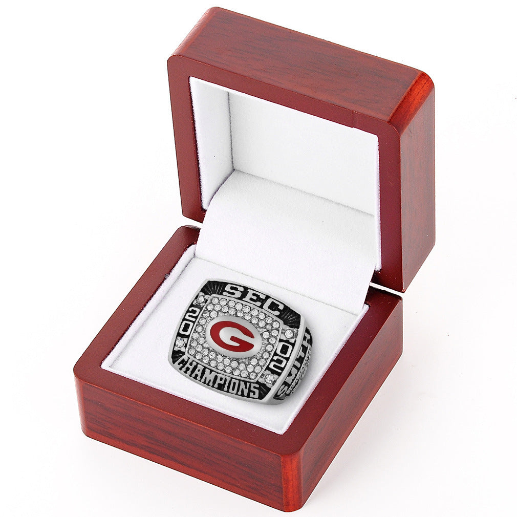 Georgia bulldogs 2002 SEC championship ring with box