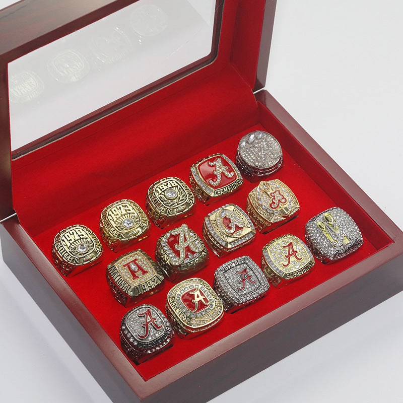 14pcs alabama football championship rings with box for men