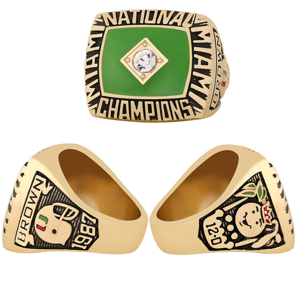 1987 Miami Hurricanes Football Championship Ring With Box For Men