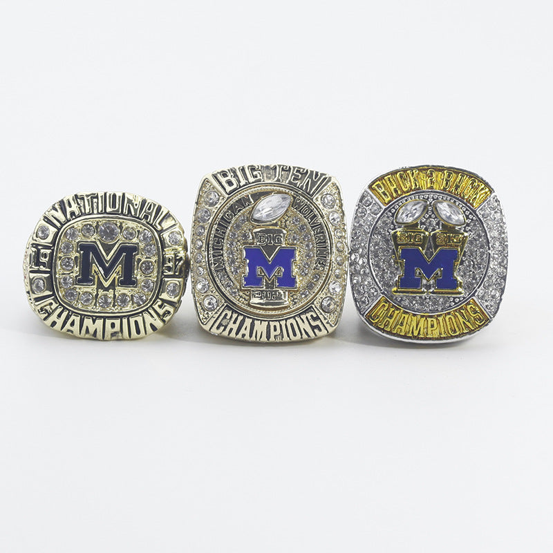 1997, 2021, 2022 Michigan championship rings with box set for men