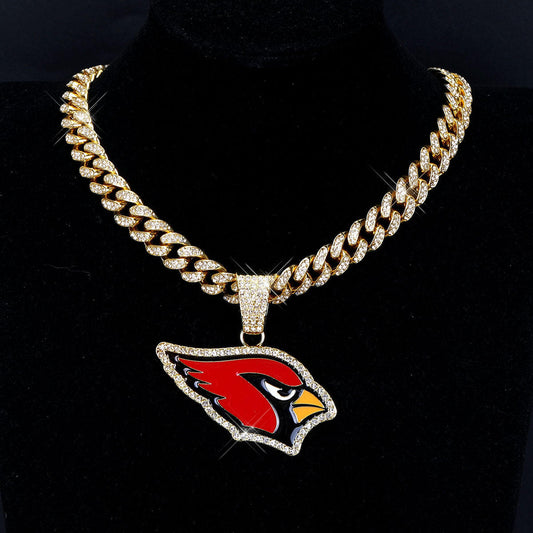 Arizona Cardinals football championship pendant with 20inch cuban chain necklaces for men