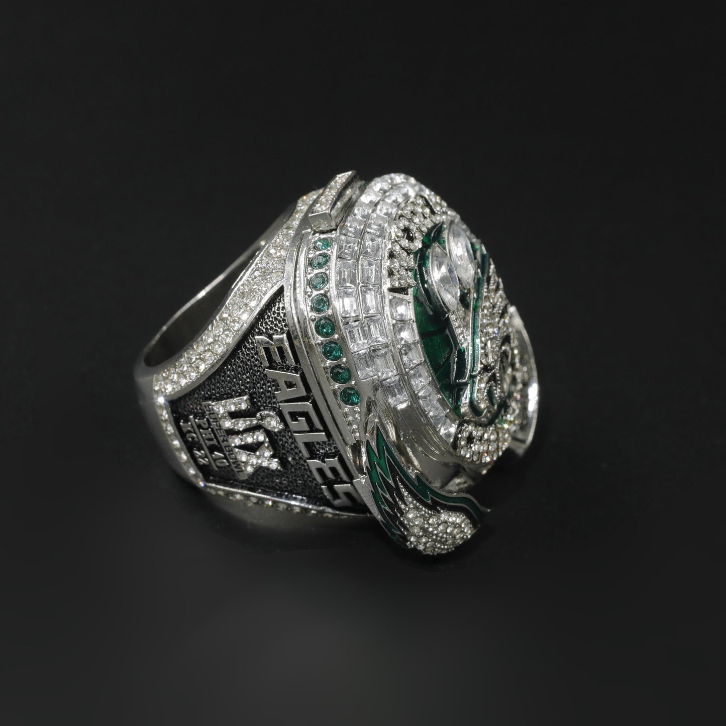 NEWEST Philadelphia eagles super bowl football championship ring with brown wooden box