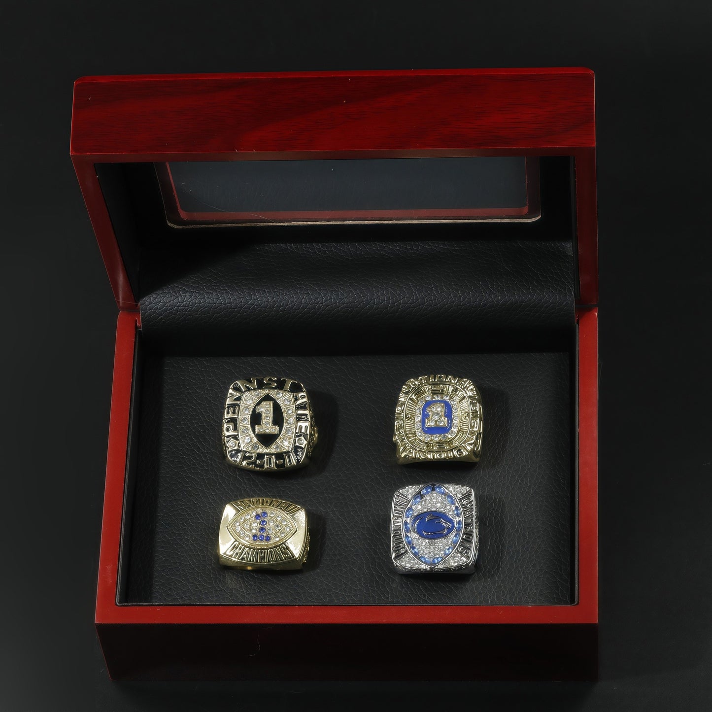 1982 1986 1994 2019 Penn States University Championship Rings With Box Set For Men