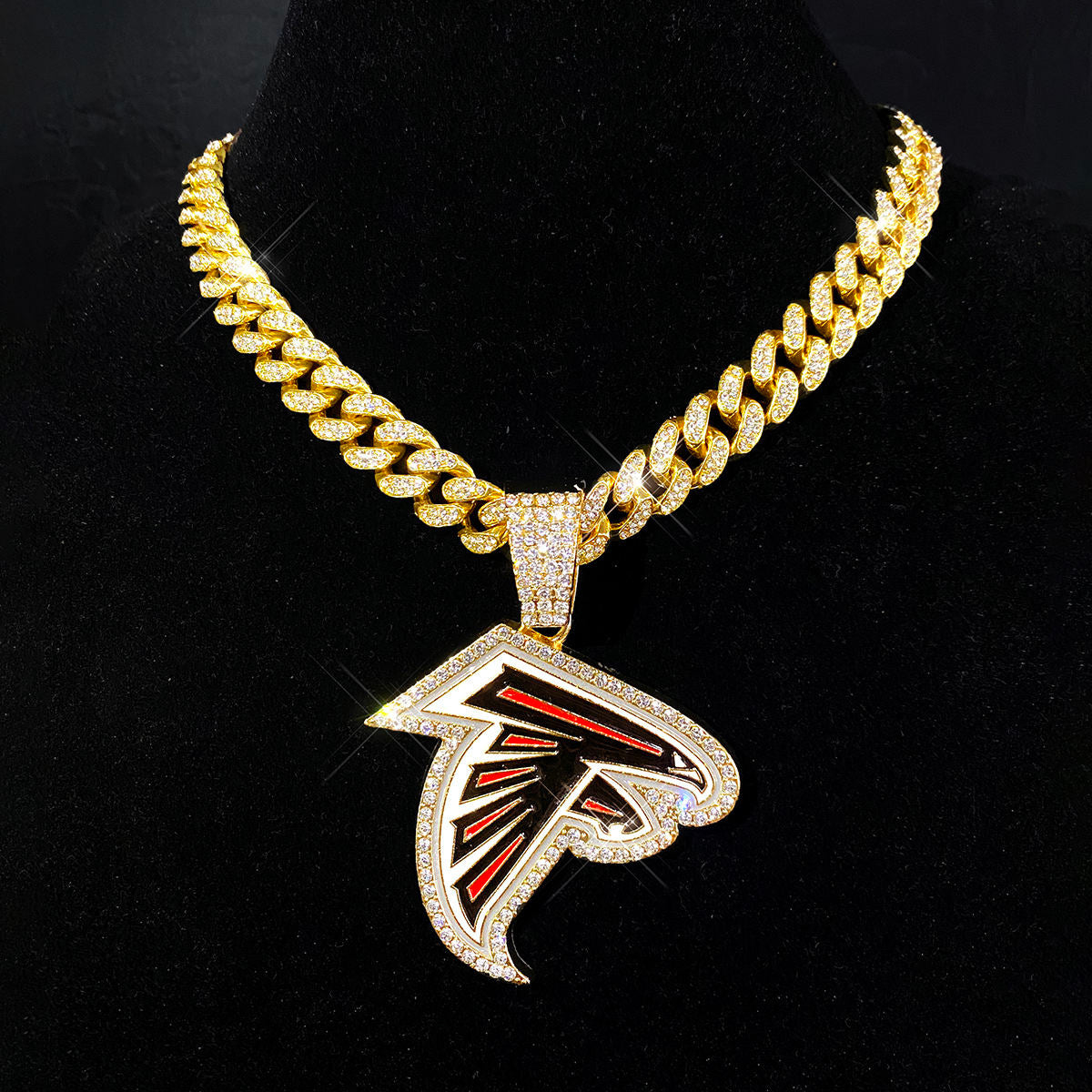 Atalanta Falcons football championship pendant with 20inch cuban chain necklaces for men