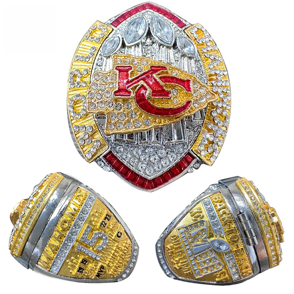 Kansas City Chiefs Super Bowl Football Championship Ring With Box