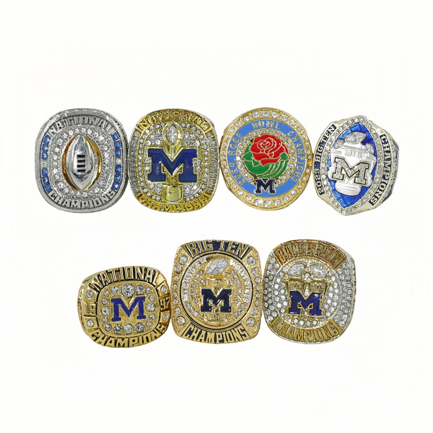 1997,2021,2022,2023,2024 michigan championship rings with box set
