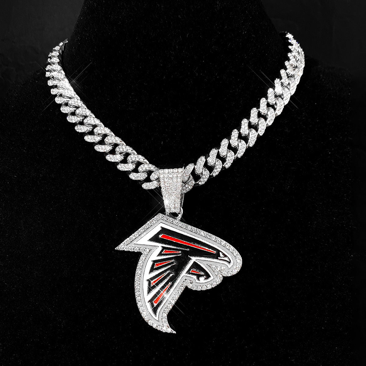 Atalanta Falcons football championship pendant with 20inch cuban chain necklaces for men