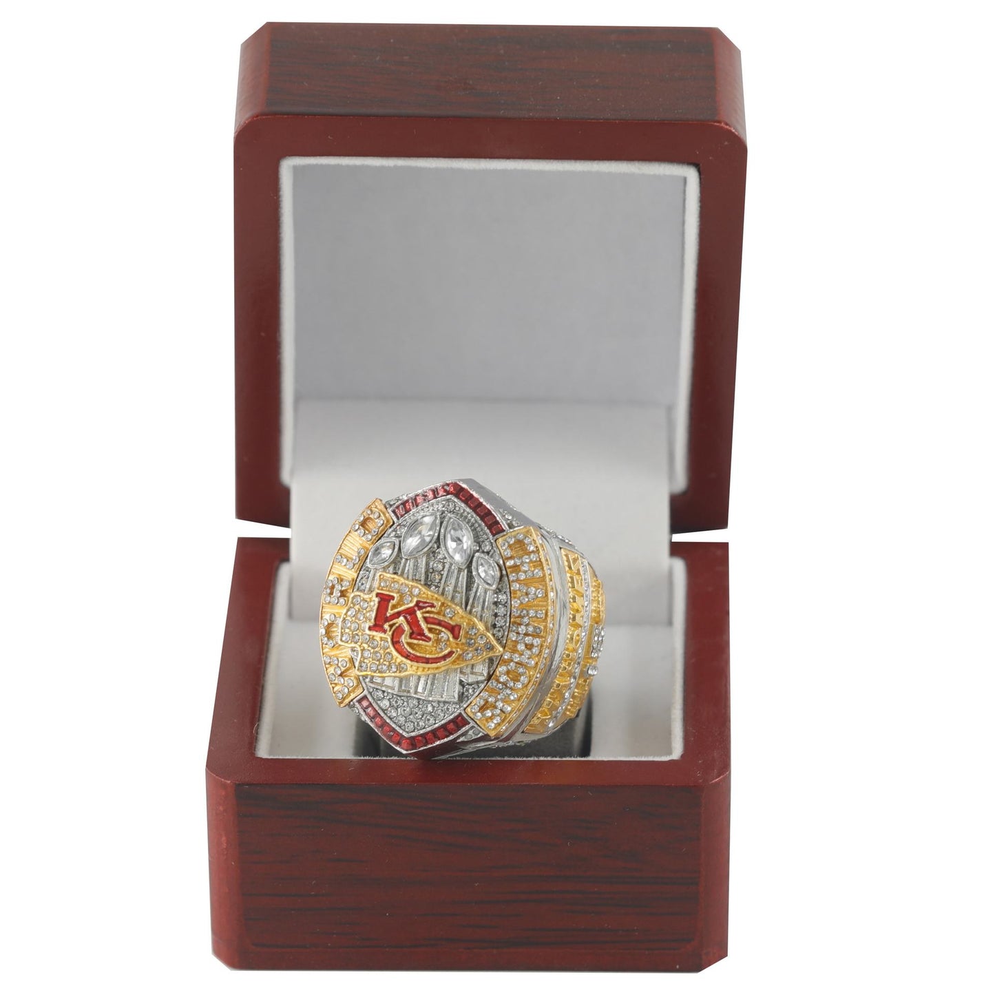 Kansas City Chiefs Super Bowl Football Championship Ring With Box