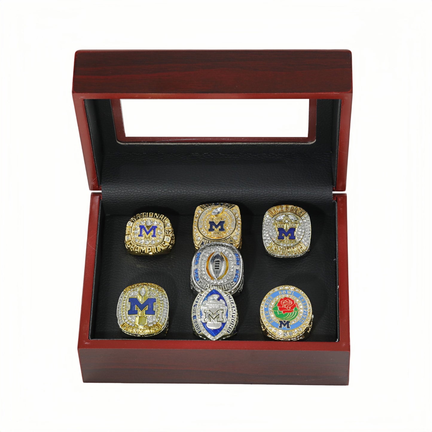 1997,2021,2022,2023,2024 michigan championship rings with box set