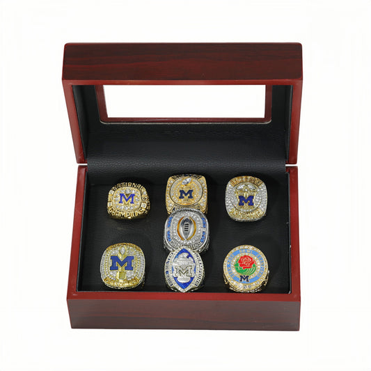 1997,2021,2022,2023,2024 michigan championship rings with box set