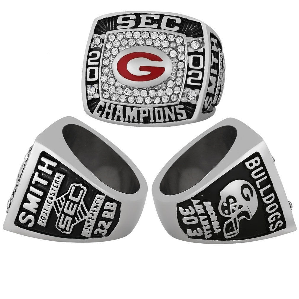 Georgia bulldogs 2002 SEC championship ring with box
