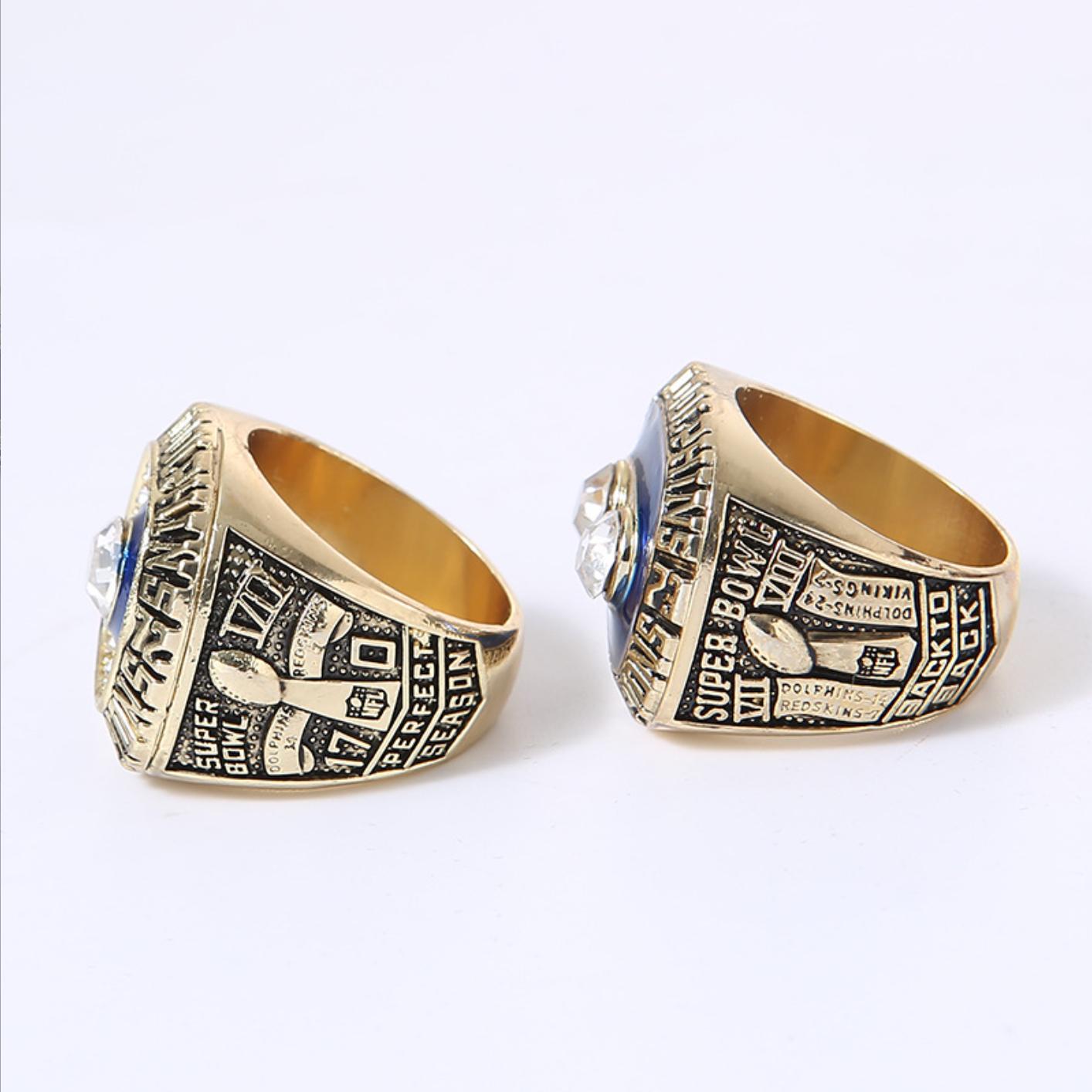 1972 1973 Miami Dolphins Super Bowl Championship Rings With Box Set